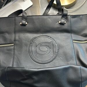 Bebe Black Leather Tote Bag